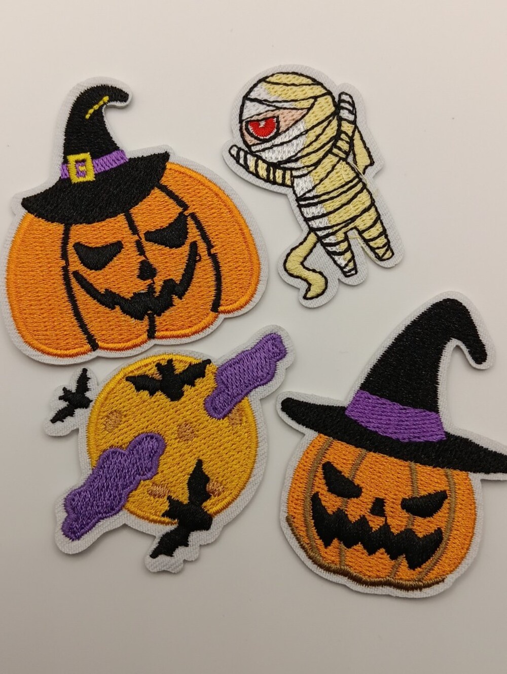Halloween Pumpkin & Mummy Iron On Patch Set , Backpack, Hat, Jacket Applique